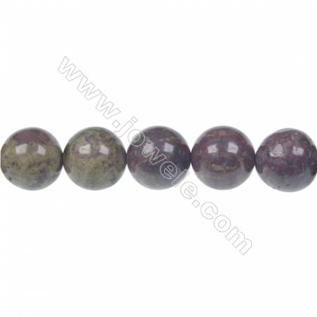Perles rondes du Sang-dragon sur fils  avec un diamètre de 12 mm  trou avec 1 5 mm   33 perles / fils 15 ~ 16"