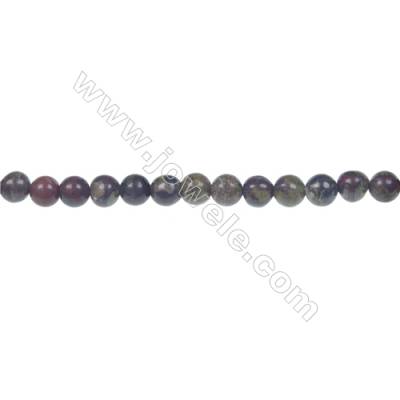 Dragon blood jasper round strand beads, Diameter 4 mm, Hole 0.8 mm, 99 beads/strand 15 ~ 16''