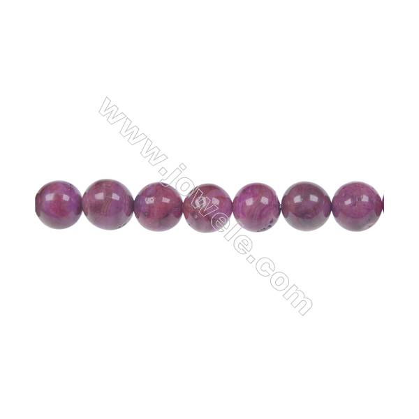 Dyed red agate round beaded strand   diameter 8 mm   hole 1.2 mm  48 beads /strand 15 ~ 16 ''