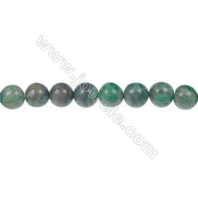 Dyed green crazy agate round strand beads in diameter 8 mm  hole 1.2 mm  50 beads /strand 15 ~ 16 ''