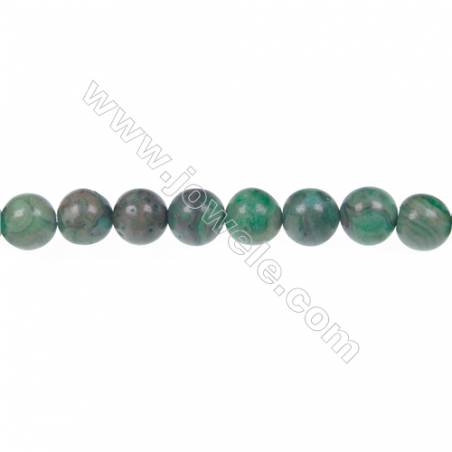 染綠瘋狂瑪瑙圓形串珠 直徑8毫米 孔徑 1.2毫米 50個珠子/條    15~16 ''
