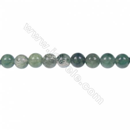 Moss agate round beaded strand in diameter 6 mm  hole diameter 1 mm  62 beads /strand 15 ~ 16 ''