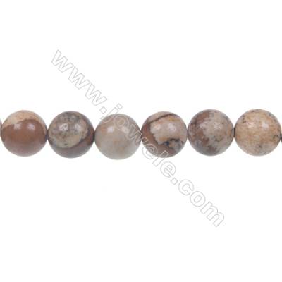 Picture jasper round strand beads, Diameter 8 mm, Hole 1 mm, 48 beads/strand 15 ~ 16''