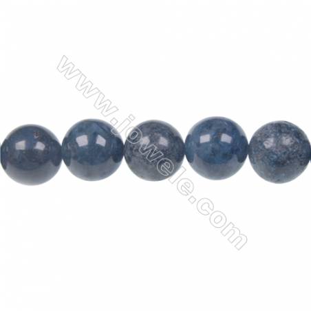 黑點藍圓形串珠 直徑12毫米 孔徑 1.5毫米 33個珠子/條   15~16 ''
