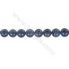 黑點藍圓形串珠 直徑8毫米 孔徑 1.2毫米 49個珠子/條   15~16 ''