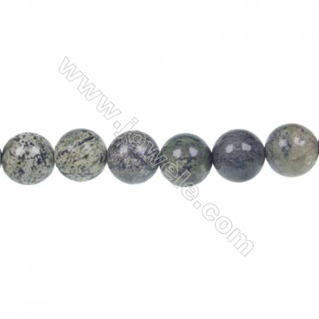 Hot sale green zebra jasper round beads strand, Diameter 10mm, Hole 1.2 mm, 39 beads/strand 15~16"