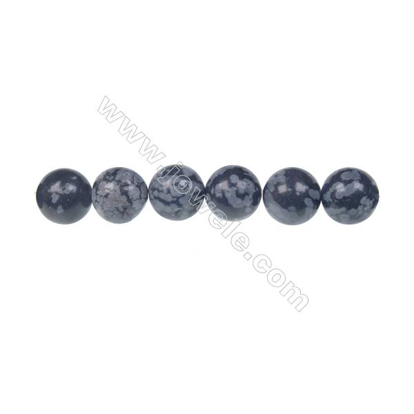 10mm snowflake round strand beads for necklace DIY jewelry making, Hole 1.2mm, 38 beads/strand, 15~16"