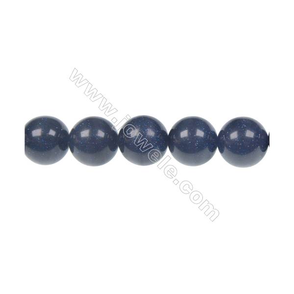 12mm Blue Sandstone  strand beads, semi precious stone for jewelry making, Hole 1.5mm, 33 beads/strand, 15~16"