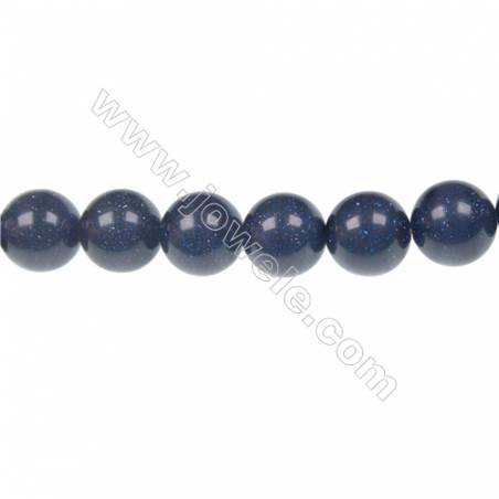 10 mm Blue Sandstone beaded strand beads, semi precious stone for jewelry making, Hole 1.2mm, 38 beads/strand, 15~16"