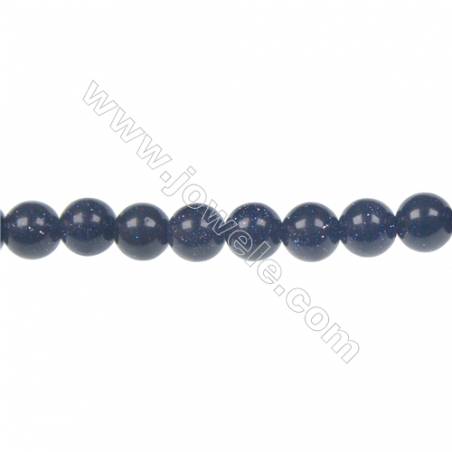 Blaue Sandsteine runde Perlenkette Durchmesser 8mm Durchmesser des Loch 1 0mm ca. 48 Stck / Strang 15~16"