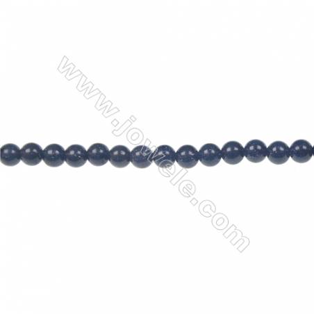 Natural Blue Sand Stone Beads Strand, Round, Diameter 4mm, Hole 0.8mm, about 92 beads/strand, 15~16"