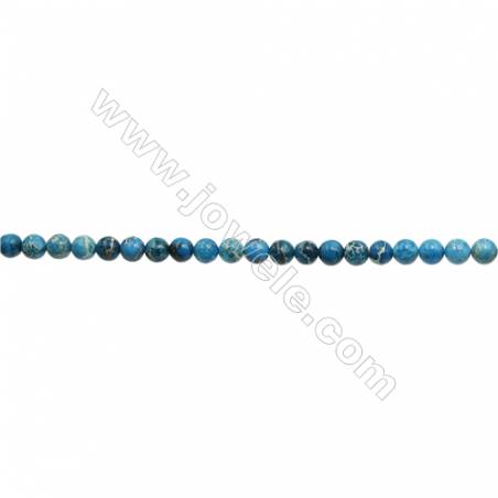Jaspe impérial perle ronde teintée sur fil Taille 4mm de diamètre trou 0.8mm 96perles / fil 15 ~ 16 "