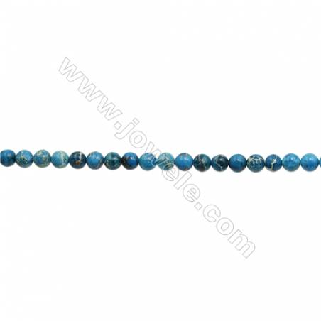 Imperial Jasper Round Beads Strand  Blue (dyed)  Diameter 6mm  Hole 0.8mm  about 66 beads/strand 15~16"