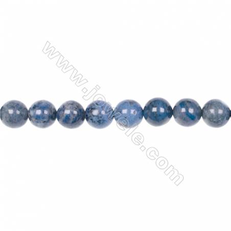 黑點藍AA圓形串珠 直徑10毫米 孔徑 1.5毫米 39個珠子/條    15~16‘’