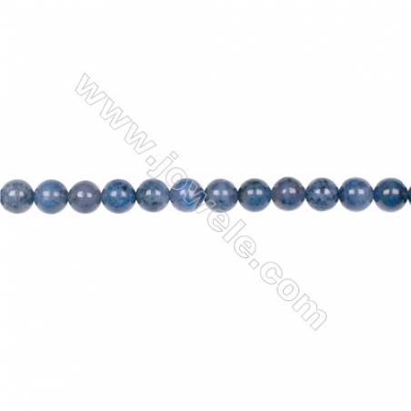黑點藍AA圓形串珠 直徑6毫米 孔徑 1.0毫米 64個珠子/條    15~16‘’