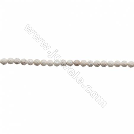 Howlite Round Beads Strand  Faceted  Diameter 4mm  Hole 0.6mm  about 96 beads/strand 15~16"
