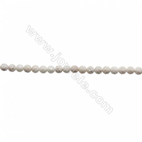 Howlite Round Beads Strand  Faceted  Diameter 6mm  Hole 0.8mm  about 66 beads/strand 15~16"