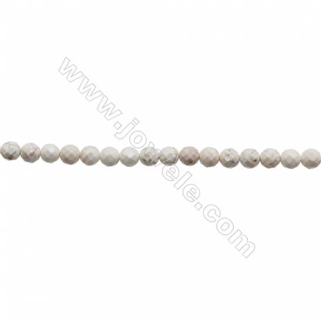 Howlite Round Beads Strand  Faceted  Diameter 8mm  Hole 1mm  about 50 beads/strand 15~16"