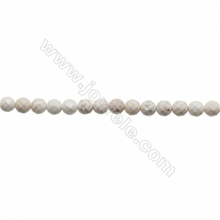 Howlite Round Beads Strand  Faceted  Diameter 10mm  Hole 1mm  about 40 beads/strand 15~16"