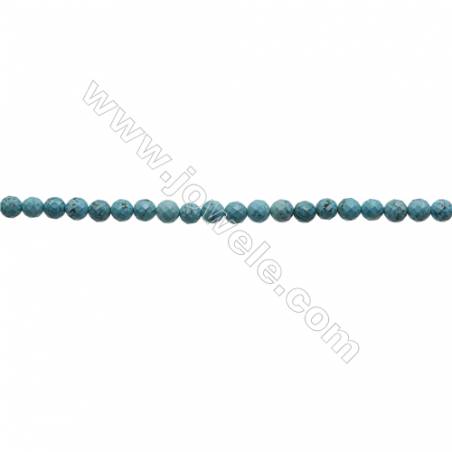 Faceted Round Howlite Beads Strand  Dyed Blue  Diameter 4mm  Hole 0.6mm  about 96 beads/strand 15~16"