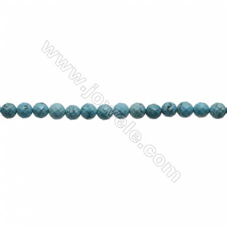 Faceted Round Howlite Beads Strand  Dyed Blue  Diameter 10mm  Hole 1mm  about 40 beads/strand 15~16"