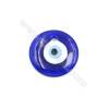 Perles Lampwork pendante ronde plate bleue oeil Taille 60mm de diamètre trou 6.5mm  20pcs/paquet