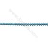Howlite teintée bleue rondelle à  facette sur fil Taille 6x10mm  trou0.8mm Environ 66perles/fil 15-16"