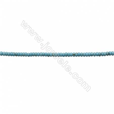 Howlite teintée bleue rondelle sur fil Taille 2x4mm  trou0.6mm Environ 200perles/fil 15-16"