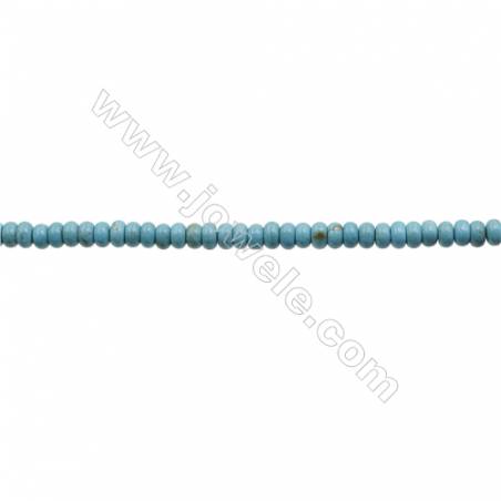 Howlite teintée bleue rondelle sur fil Taille 4x6mm  trou0.8mm Environ 100perles/fil 15-16"