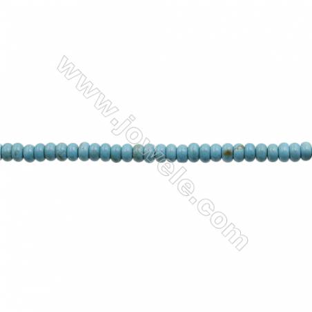 Howlite teintée bleue rondelle sur fil Taille 5x8mm  trou0.8mm Environ 80perles/fil 15-16"