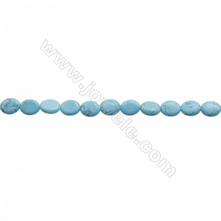 染藍白松蛋形串珠 尺寸 8x10毫米 孔徑 約 0.8毫米 約 40個/條 15~16"
