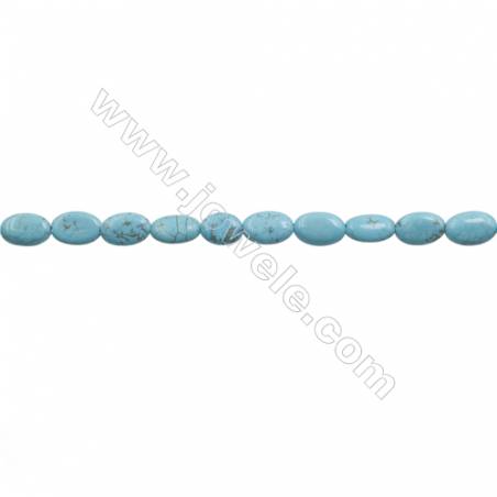 Howlite Oval Beads Strand  Dyed Blue  Size 8x12mm  Hole 0.8mm  about 33 beads/strand 15~16"