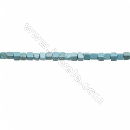 Howlite Square Beads Strand  Dyed Blue  Size 4x4mm  Hole 0.6mm  about 100 beads/strand 15~16"