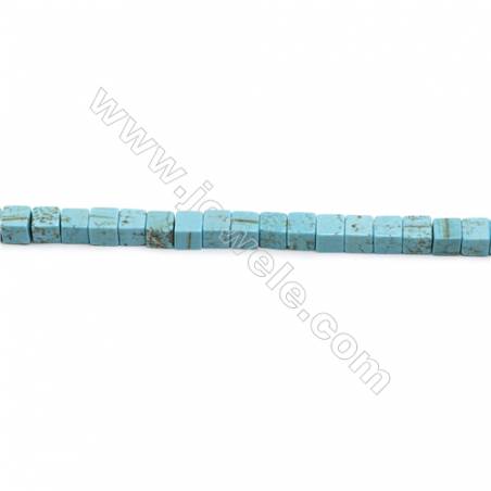 染藍白松正方形串珠 尺寸約 6x6毫米 孔徑 約 0.6毫米 約 66個/條 15~16"