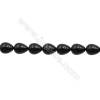 Perles nacrée noire en forme de goutte sur fil Taille 14x18mm  trou 0.8mm Environ 22perles/fil 15~16"
