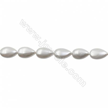 12x20mm Shell Pearl Teardrop Beads  Hole 0.8mm  about 20 beads/strand 15~16"