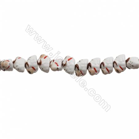 Handmade Mix Color Porcelain/Ceramic Beads Strands, Chinese Zodiac Lamb, Size 14x20mm, Hole 2mm, about 24 beads/strand