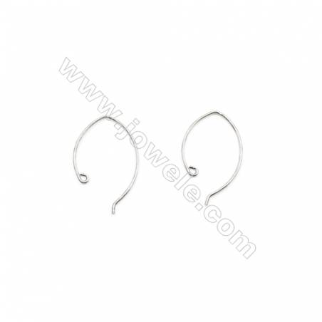 Crochets boucles d'oreille avec anneau en argent 925 Taille 16x25mm diamètre du fil 0.7mm trou 1.0mm 40pcs/paquet