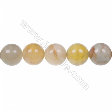 Round flower jade strand beads, Diameter 12mm, Hole 1.2mm, 34 beads/strand, 15~16"
