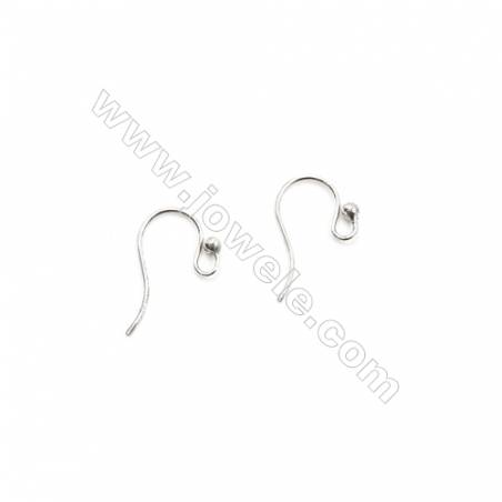 925 Sterling Silver Earring hook-H784  Size 11x19mm  Pin 0.7mm  Hole 3mm  70pcs/pack