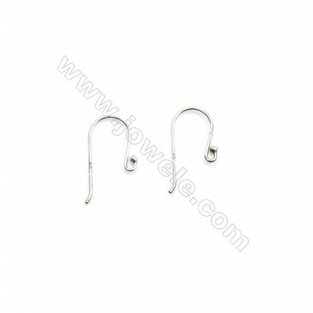 925 Sterling Silver Earring hook-H939  Size 10x21mm  Pin 0.8mm  Hole 3mm  70pcs/pack
