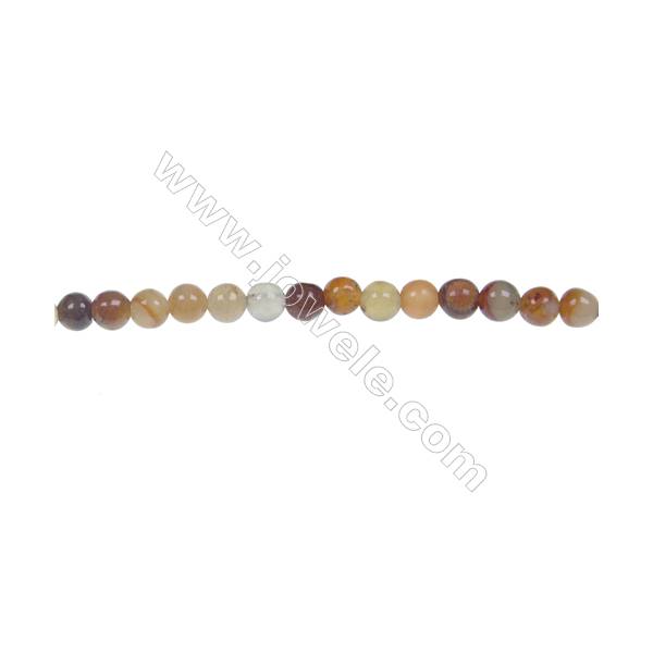 Round flower jade strand beads, Diameter 4mm, Hole 0.8mm, 102 beads/strand, 15~16"
