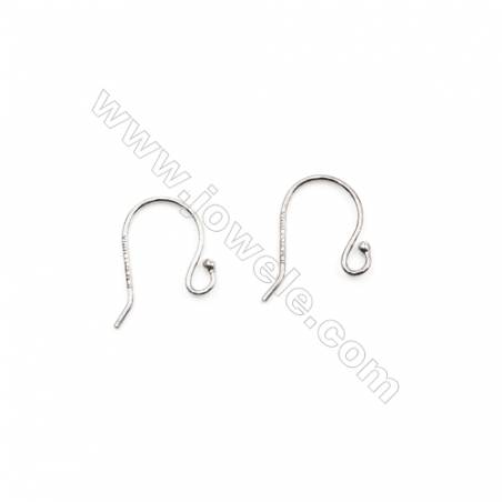 925 Sterling Silver Earring hook  Size 12x14mm  Pin 0.6mm  Hole 2mm  70pcs/pack