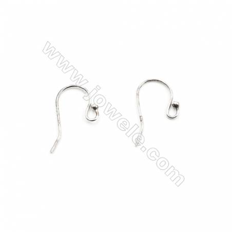925 Sterling Silver Earring hook-H1589  Size 9x20mm  Pin 0.77mm  Hole 3x4mm  60pcs/pack