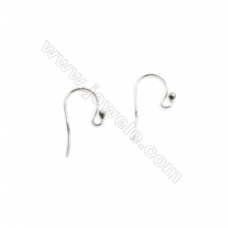 925 Sterling Silver Earring hook-H1467  Size 4x15mm  Pin 0.68mm  Hole 3.4mm  70pcs/pack