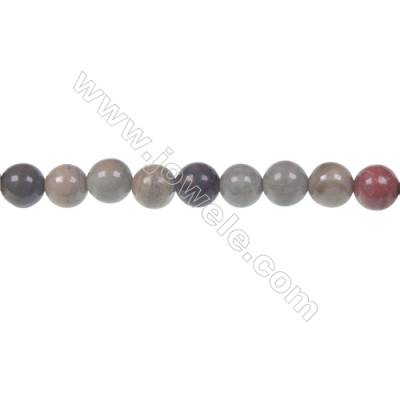 Semiprecious Silver Mist Jasper round strand beads, 6mm, Hole 1mm, 66 beads/strand, 15~16"