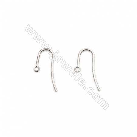 925 Sterling Silver Earring hook  Size 9x17mm  Pin 0.9mm  Hole 1mm  70pcs/pack