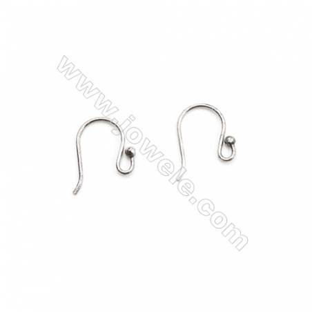 925 Sterling Silver Earring hook-H1490  Size 8x12mm  Pin 0.6mm  Hole 2x4mm  70pcs/pack