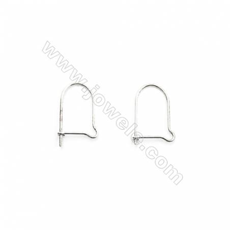 925 Sterling Silver Earring hook-H493  Size 8x15mm  Pin 0.6mm  60pcs/pack