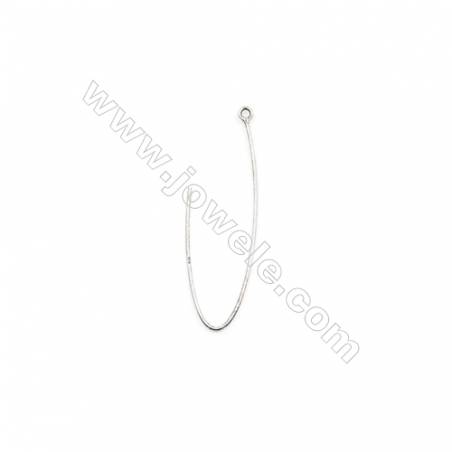 Crochets boucles d'oreille Avec anneau en argent 925  Taille 12x42mm  diamètre du fil 0.8mm trou 1.5mm 30pcs/paquet